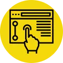 PPC marketing icon in yellow and black colour