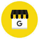 google my business : a service by digital marketing agency/ company icon in yellow and black colour